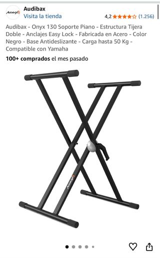 Soporte Piano Audibax Tijera Doble Onyx 130