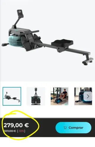 Máquina Remo Cecotec Drumfit Rower 10000 Neptuno