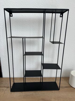 2 Estanterías Metálica Negra de Pared