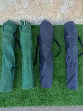 2 Sillas Camping Plegables Azul