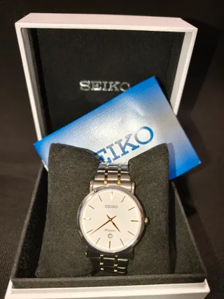 Seiko Premier Bicolor Reloj  perfil plano
