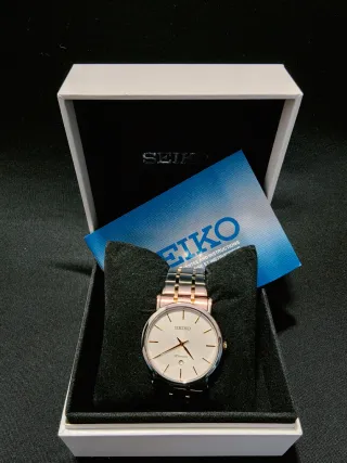 Seiko Premier Bicolor Reloj  perfil plano