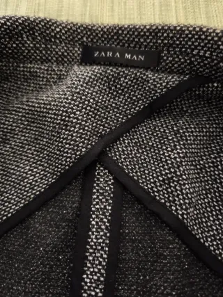 Chaqueta de vestir gris jaspeada talla 50 Europea