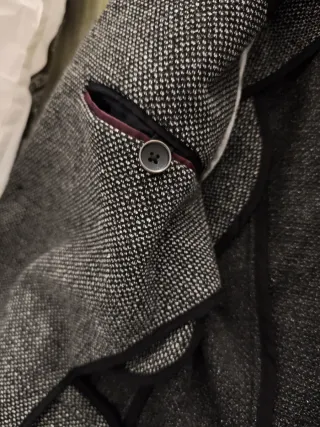 Chaqueta de vestir gris jaspeada talla 50 Europea