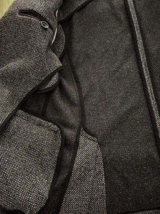 Chaqueta de vestir gris jaspeada talla 50 Europea