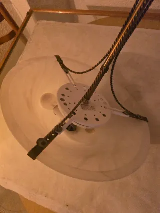 Lámpara colgante vintage metal y cristal