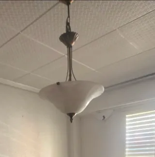 Lámpara colgante vintage metal y cristal