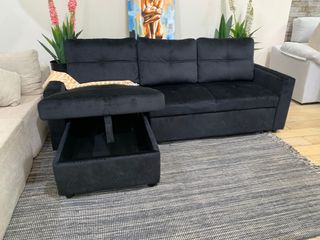 Sofá Cama Pau con Arcón Negro