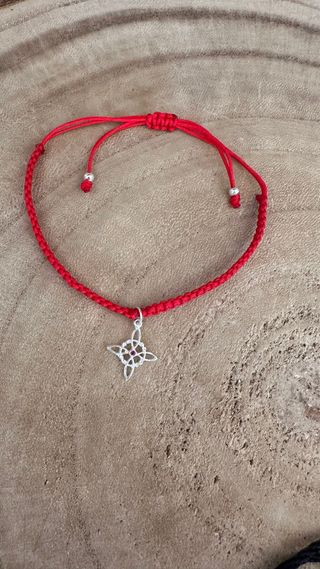 Pulsera artesanal Nudo de Brujas en plata de ley