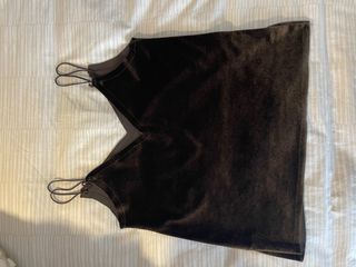 Top terciopelo Pull and Bear verde oscuro