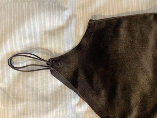 Top terciopelo Pull and Bear verde oscuro