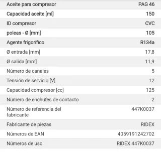 Compresor A/A Opel