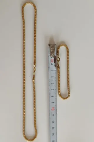 Conjunto Vintage Collar y Pulsera Malla Ladrillo