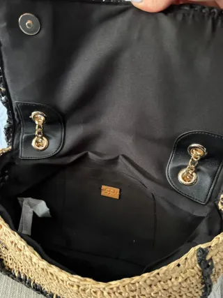 Bolso de rafia y piel verano