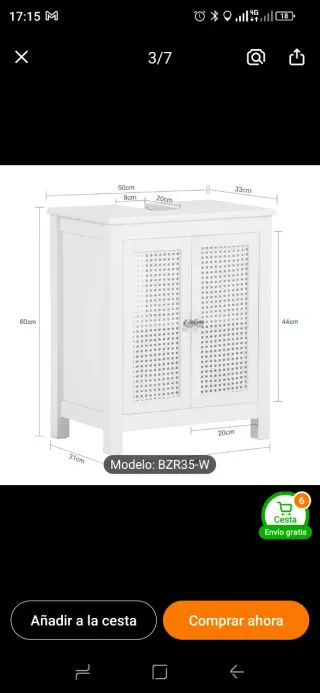 Mueble de baño pequeño blanco y madera