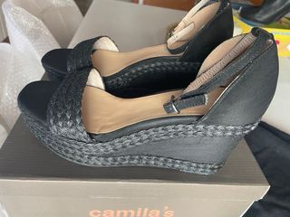 Sandalias Camila's Plataforma Ante Negras
