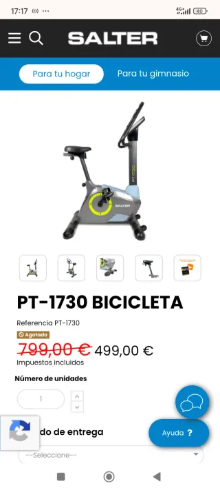 Bicicleta Estática Salter PT-1730