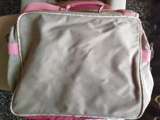 Maletín Busquets gris y rosa con estampado
