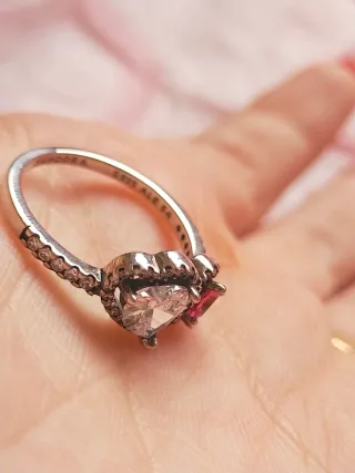 Anillo Pandora Corazones Dobles Talla 54