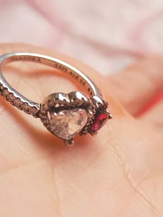 Anillo Pandora Corazones Dobles Talla 54