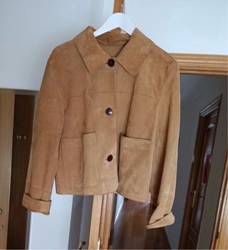 Chaqueta de ante marrón