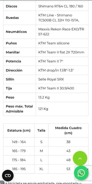 Bicicleta Montagna KTM Bianca