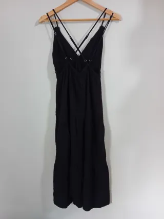Vestido Bershka Negro Tirantes Largo
