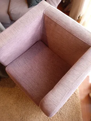 Sillón individual tela lila