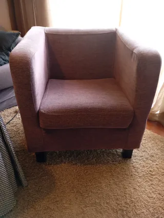 Sillón individual tela lila