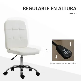 Silla de Oficina Giratoria Blanca