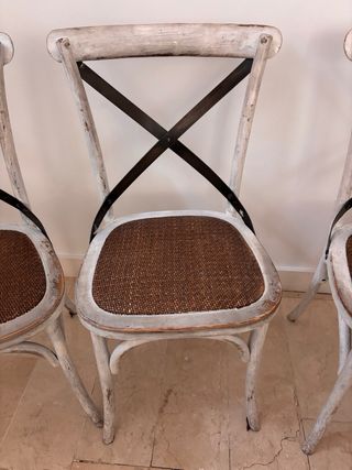 4 Sillas Cruzeta Madera y hierro
