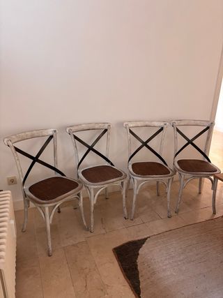 4 Sillas Cruzeta Madera y hierro