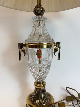 Lámpara Sobremesa Bronce y Cristal
