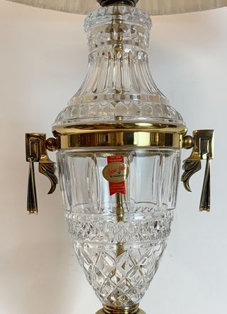 Lámpara Sobremesa Bronce y Cristal