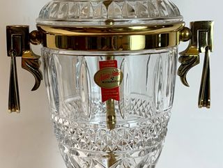 Lámpara Sobremesa Bronce y Cristal