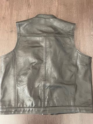 Gilet Biker Vera Pelle Nera - Modello Club