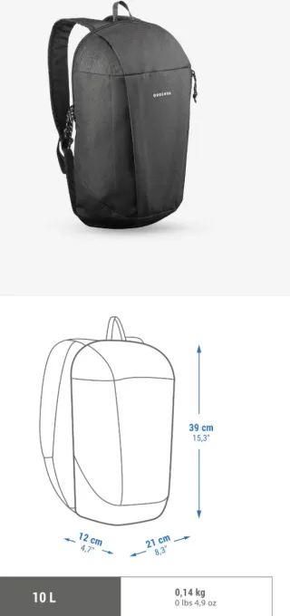 Mochila Quechua 10L Senderismo Verde