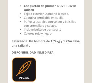 Chaquetón Pluma "Inesca Terminal" Negro