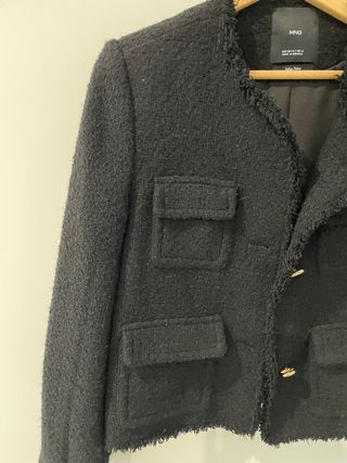 Chaqueta estilo Chanel Mango Negra Talla M
