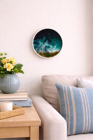 Cuadro Resina Olas Mar Azul Teal