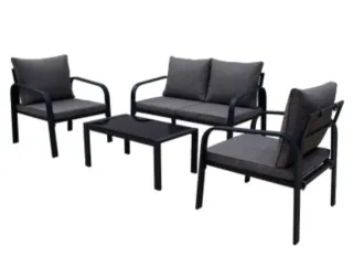 Set de porche Savina acero antracita 4 plazas