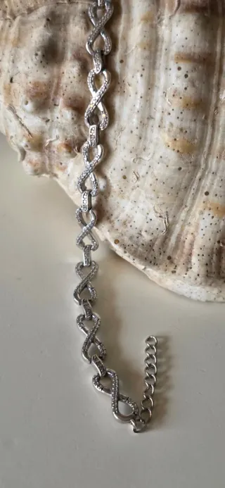 Pulsera de plata infinito circonitas
