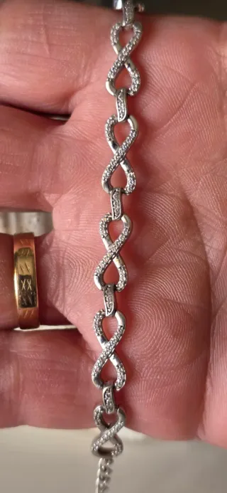 Pulsera de plata infinito circonitas
