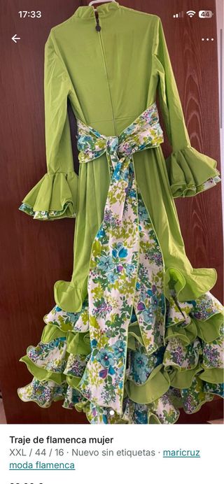 Traje Flamenca Mujer Maricruz Verde XXL