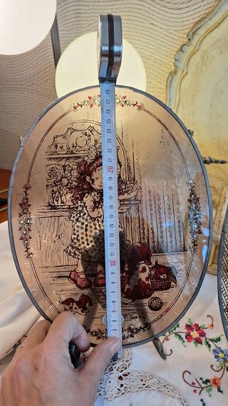 Cuadro Sarah Kay niña con perritos cristal