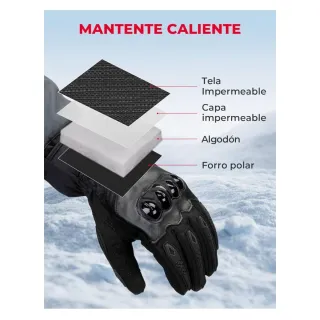 KEMIMOTO Guantes Moto Invierno Negros