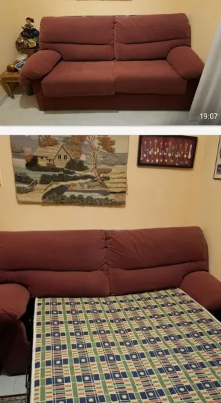 Sofá Cama Rojo Tela