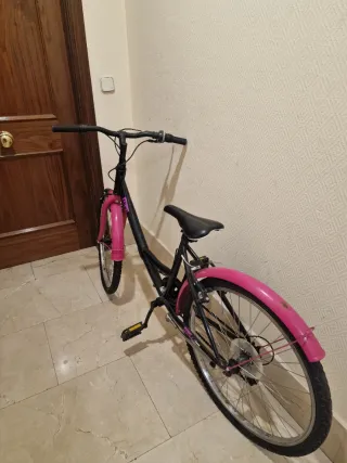 Bicicleta rosa y negra