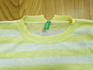 Jersey Benetton rayas blanco y amarillo Talla XS