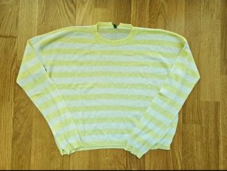 Jersey Benetton rayas blanco y amarillo Talla XS